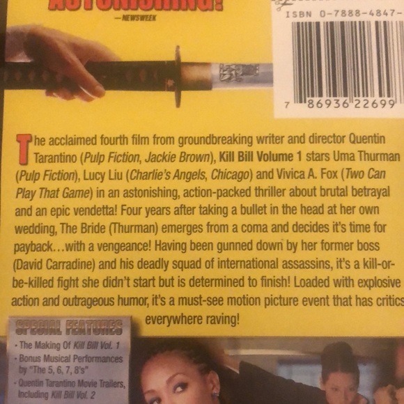 KILL BILL VOLUME 1 & VOLUME 2 DVD BUNDLE - Picture 5 of 11